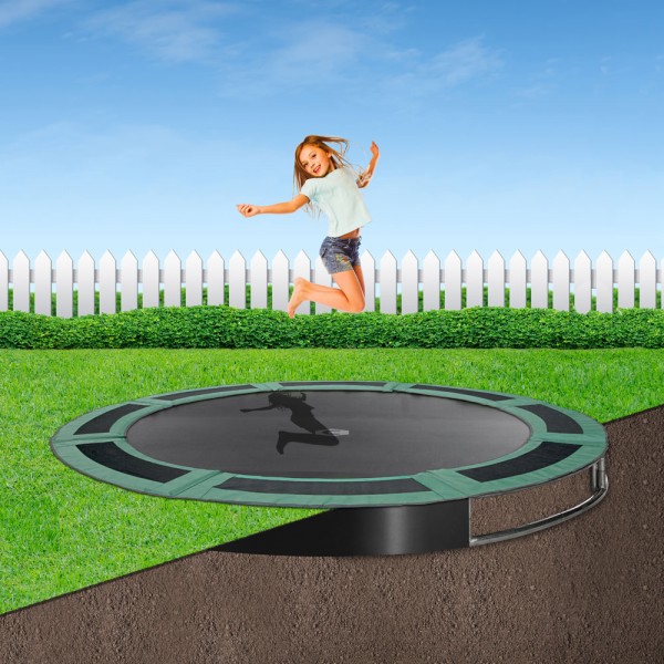 14ft Round Trampoline – Capital In-Ground Trampoline Kit - Green - Image 2