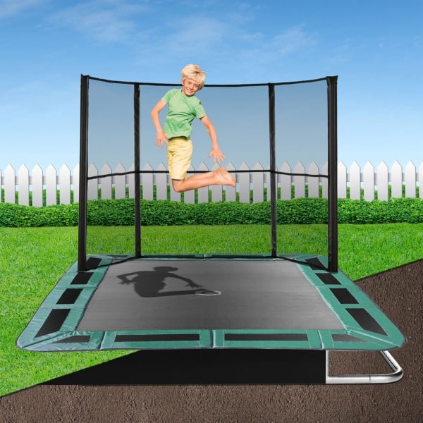 11ft Rectangular Capital In-Ground Trampoline Kit 11ft x 8ft - Green - Image 6