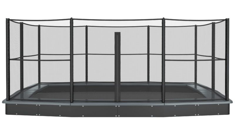 Akrobat 17ft x 10ft In-Ground Trampoline - Green Pad with Black Jump Mat - Image 2