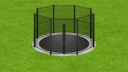 12ft Round Akrobat In-Ground Trampoline - Gray Pad with Black Mat - Image 2